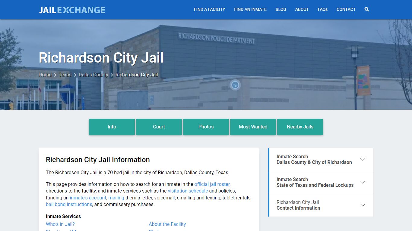Richardson City Jail, TX Inmate Search, Information
